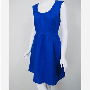 Jcrew royal blue fit and flare dress